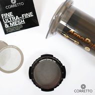 3 Pro AeroPress Stainless Steel Filters by Corretto Coffee - FINE, ULTRA-FINE &amp; MESH + Brewing Guide - Reusable... N2