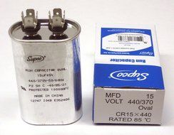 SUPCO CR15X440 HVAC Oval Fan Motor Run Capacitor 15 MFD/UF 440 Volts N2