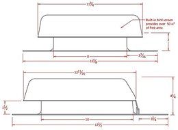 Plastic Roof Vent with 50 sq, in. Net Free Area Black N2