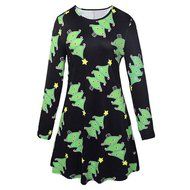 Xmas Print Dress,Morecome Ladies Christmas Long Sleeve Flared Party Dresses (XXL, Black)