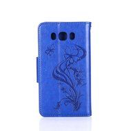 Galaxy J7 2016 Case,Galaxy J7 2016 Cover,ikasus Glitter Diamond Embossing Flowers Lily Butterfly PU Leather Flip... N17