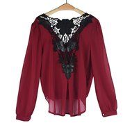 Loose T-shirt ,BeautyVan Women V-neck Tops Long Sleeve Shirt Casual Blouse Loose T-shirt (M, Red)