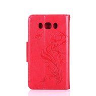 Galaxy J7 2016 Case,Galaxy J7 2016 Cover,ikasus Glitter Diamond Embossing Flowers Lily Butterfly PU Leather Flip... N20