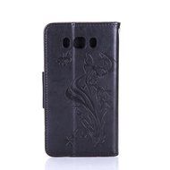 Galaxy J7 2016 Case,Galaxy J7 2016 Cover,ikasus Glitter Diamond Embossing Flowers Lily Butterfly PU Leather Flip... N25