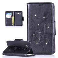 Galaxy J7 2016 Case,Galaxy J7 2016 Cover,ikasus Glitter Diamond Embossing Flowers Lily Butterfly PU Leather Flip... N27