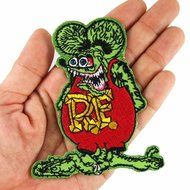 R.f. Rat Fink Big Daddy Hot Rod Logo Tab Patch Sew Iron on Embroidered Applique Sign Jackt T Shirt Costume Gift... N6