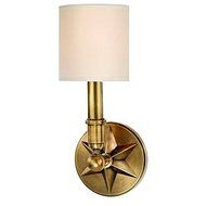 Hudson Valley Lighting Bethesda 1-Light Wall Sconce - Aged Brass Finish with Cream Eco-Paper Shade by Hudson Valley...