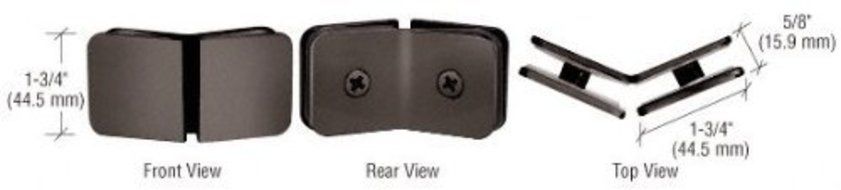 CRL Oil Rubbed Bronze Traditional 135 Degree Glass Clamp by C.R. Laurence