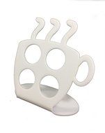 Marketing Holders 4- Slot Acrylic K-Cup Holder - Coffee Cup Shape (with handle) (Translucent Orange)