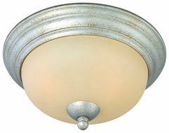 Thomas Lighting SL861572 2 Light Flushmount with Tea Stained Glass, Moonlight Silver by Thomas Lighting