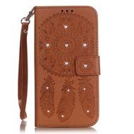 iPhone 7 Case, PHEZEN Dream Catcher Design Bling Diamond PU Leather Wallet Case [Magnetic Closure] [Credit Card... N3