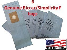 6 Genuine Riccar / Smplicity Type F Ecopure Vacuum Bags N3