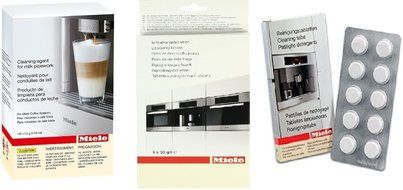 Miele Coffee Machine Cleaning Bundle: Descaling Tablets (6) PLUS Cleaning Tablets (10) PLUS Cleaning agent for...