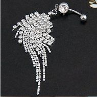 Hot Rhinestone Tassel Navel Dangle Button Belly Ring Bar Body Piercing Jewelry N8