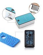 Generic Portable USB Rechargeable Mini No Leaves Handheld Air Conditioning Fan Color Blue N6
