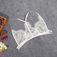 PHOTNO Women Hollow Translucent Underwear Sheer Lace Strap Lingerie Bra Top Bustier N3