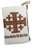 Jerusalem Cross Rosary Icon Pouch Tapestry Prayer Keepsake Holy Land Case 5.7" N2