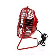 Usb Mini Desk Fans Small Quiet Personal Electric Metal Table Fan for Office with USB Plug-in Charging Cable Red N9