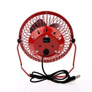 Usb Mini Desk Fans Small Quiet Personal Electric Metal Table Fan for Office with USB Plug-in Charging Cable Red N10