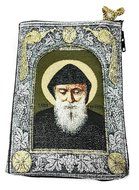 Saint Charbel Makhluf Rosary Icon Pouch Tapestry Prayer Keepsake Case 5.7" N3