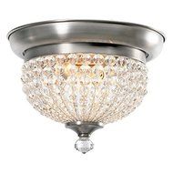 Crystorama 6742-AP Newbury Collection 2-Light Flush Mount, Antique Pewter Finish with Hand Cut Crystal Beads by...