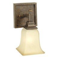 Craftmade 15405PR1 Bathroom Sconce with Antique Scavo Glass Shades, Peruvian Bronze Finish by Craftmade