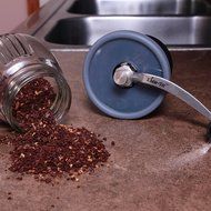 Khaw-Fee HG1B Hand Coffee Grinder with Ceramic Burr, Glass Jar and Storage Lid in Black