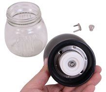 Khaw-Fee HG1B Hand Coffee Grinder with Ceramic Burr, Glass Jar and Storage Lid in Black N2