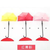 Toyofmine 3Pcs Colorful Umbrella Wall Hook Key Hair Pin Holder Organizer Decorative Decor (red pink yellow) N3