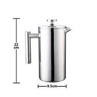 Sure-up European Double Stainless Steel Coffee Press Pot French press(1 Liter)OSUN