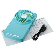 Happy-top&reg; 3 Speeds Portable Mini USB Desktop Fan Rechargeable Emergency Power Bank Ultra-thin Summer Fan Handheld... N15