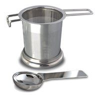Stainless Steel Tea Infuser + Tea Scoop Spoon, Extra Fine Mesh Filter Loose Leaf Tea Strainer with 4.5 Inch Long...