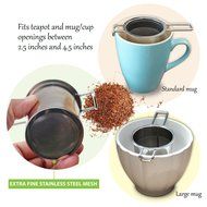 Stainless Steel Tea Infuser + Tea Scoop Spoon, Extra Fine Mesh Filter Loose Leaf Tea Strainer with 4.5 Inch Long... N2