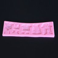 Huayang|Silicone Cute 3D Baby Clothes Fondant Mold Cake Chocolate Baking Tool Decoration N2