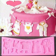 Huayang|Silicone Cute 3D Baby Clothes Fondant Mold Cake Chocolate Baking Tool Decoration N3