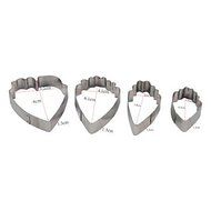 Sher FOUR-C 4pcs Stainless Steel Heart Peony Flower Biscuit Cake Cookie Cutters Baking Mould Cookie Fondant Decorating...