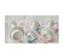 Anyana 3pcs set Round Plastic Plunger And Cookie Cutter Cake Mould Tool Kitchen Tool Sugar Paste Baking Mould...