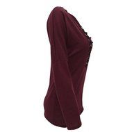 Women&#039;s Blouse,Laimeng Autumn Winter Open Collar Bandage Bat Sleeve Sweater Coat Blouse (XL, Wine Red)