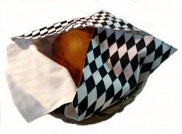 Rolls and Biscuits Basket Liner, Black and White