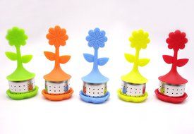 Kingway Tea Infuser Set,best for Flower Tea Filter ,Includes Silicone Flower Infuser with Stainless Steel Strainer... N2