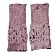 Hollow Out Leaves Knitted Gloves,Morecome Fashion Women Girl Knitted Gloves (Purple)