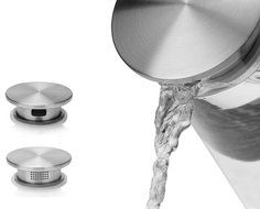 Artcome 1.5 Liter / 52 Oz Hand Made Glass Water Pitcher with Stainless Steel Strainer Lid