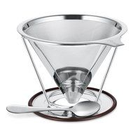 Bernito Stainless Steel Pour Over Coffee Dripper - Paperless Reusable Pour Over Coffee Filter and Double Mesh...