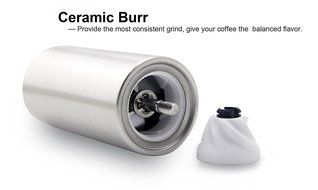 Zotoon Manual Ceramic Burr Coffee Grinder - Best Hand Coffee Bean Mill - Aeropress Compatible N2