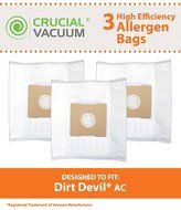 3 Dirt Devil AC Bags; Fits Dirt Devil Turbo Canister Vacuums; Compare to Part # 304325001; Designed &amp; Engineered...