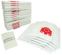 20-pack Microfiber Vacuum Bags Designed to Fit Miele FJM with 8 Filters