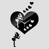EverTrust(TM) sale wall clocks new 3d diy home decor mirror fairy hearts art stickers safe watch Acrylic Living... N3