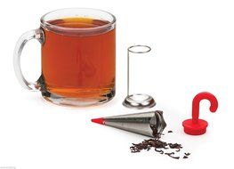 Umbrella Stainless Steel &amp; Silicone Loose Tea Infuser Drip Stand Cute Gift