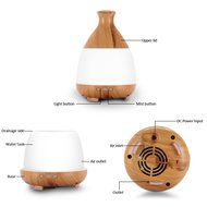 Sentexin 120ml Essential Oil Diffuser Wood Grain Mist Humidifier Aroma Diffuser with Colorful Led Light for Home... N8