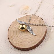 Harry Potter Hogwarts Wings Golden Snitch Pendant Necklace Gifts